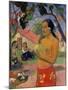 Eu Haere Ia Oe (Woman Holding a Fruit. Where are You Going), 1893-Paul Gauguin-Mounted Giclee Print