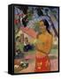 Eu Haere Ia Oe (Woman Holding a Fruit. Where are You Going), 1893-Paul Gauguin-Framed Stretched Canvas