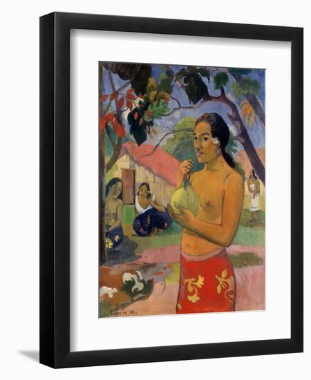 Eu Haere Ia Oe (Woman Holding a Fruit. Where are You Going), 1893-Paul Gauguin-Framed Giclee Print