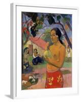 Eu Haere Ia Oe (Woman Holding a Fruit. Where are You Going), 1893-Paul Gauguin-Framed Giclee Print