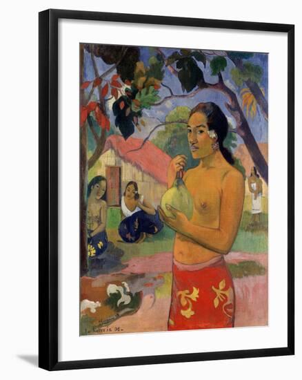 Eu Haere Ia Oe (Woman Holding a Fruit. Where are You Going), 1893-Paul Gauguin-Framed Giclee Print