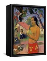 Eu Haere Ia Oe (Woman Holding a Fruit. Where are You Going), 1893-Paul Gauguin-Framed Stretched Canvas