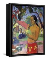 Eu Haere Ia Oe (Woman Holding a Fruit. Where are You Going), 1893-Paul Gauguin-Framed Stretched Canvas