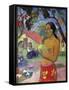 Eu Haere Ia Oe (Woman Holding a Fruit. Where are You Going), 1893-Paul Gauguin-Framed Stretched Canvas