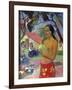 Eu Haere Ia Oe (Woman Holding a Fruit. Where are You Going), 1893-Paul Gauguin-Framed Giclee Print