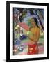 Eu Haere Ia Oe (Woman Holding a Fruit. Where are You Going), 1893-Paul Gauguin-Framed Giclee Print