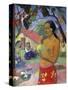 Eu Haere Ia Oe (Woman Holding a Fruit. Where are You Going), 1893-Paul Gauguin-Stretched Canvas