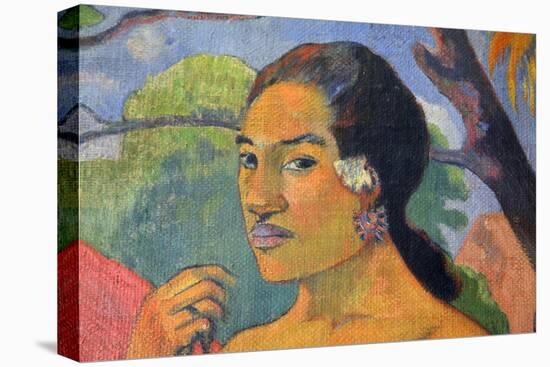 Eu Haere Ia Oe (Woman Holding a Fruit. Where are You Going), 1893-Paul Gauguin-Stretched Canvas