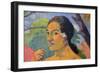 Eu Haere Ia Oe (Woman Holding a Fruit. Where are You Going), 1893-Paul Gauguin-Framed Giclee Print