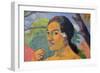 Eu Haere Ia Oe (Woman Holding a Fruit. Where are You Going), 1893-Paul Gauguin-Framed Giclee Print