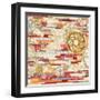 EU Timetable I Red-Kathy Ferguson-Framed Art Print