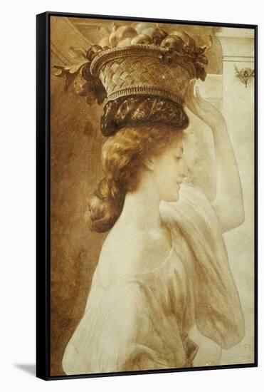 Eucharis, a Girl with a Basket of Fruit-Frederick Leighton-Framed Stretched Canvas