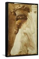 Eucharis: a Girl with a Basket of Fruit-Frederick Leighton-Framed Stretched Canvas