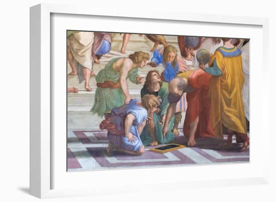 Euclid or Archimedes: Detail from the School of Athens in the Stanza Della Segnatura, 1510-11 (Fres-Raphael (1483-1520)-Framed Giclee Print