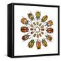 Eudicella Flower Beetles from African in a Circular Design Pattern-Darrell Gulin-Framed Stretched Canvas