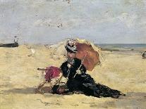On the Beach at Trouville; Sur La Plage De Trouville, 1865-Eug?ne Boudin-Giclee Print