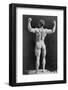 Eugen Sandow, German Born Strongman, in Muscleman Pose, Standing, Rear View, with Fists Raised-null-Framed Photo