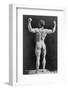 Eugen Sandow, German Born Strongman, in Muscleman Pose, Standing, Rear View, with Fists Raised-null-Framed Photo