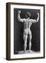 Eugen Sandow, German Born Strongman, in Muscleman Pose, Standing, Rear View, with Fists Raised-null-Framed Photo