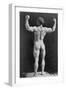 Eugen Sandow, German Born Strongman, in Muscleman Pose, Standing, Rear View, with Fists Raised-null-Framed Photo