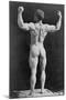 Eugen Sandow, German Born Strongman, in Muscleman Pose, Standing, Rear View, with Fists Raised-null-Mounted Photo