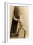 Eugen Sandow Holding a Pillar, in Classical Ancient Greco-Roman Pose, C.1897-null-Framed Photographic Print