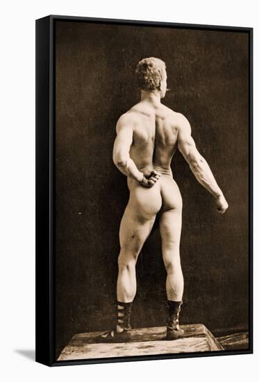 Eugen Sandow, in Classical Ancient Greco-Roman Pose, C.1893-Napoleon Sarony-Framed Stretched Canvas