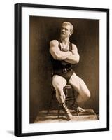 Eugen Sandow, in Classical Ancient Greco-Roman Pose, C.1893-Napoleon Sarony-Framed Photographic Print