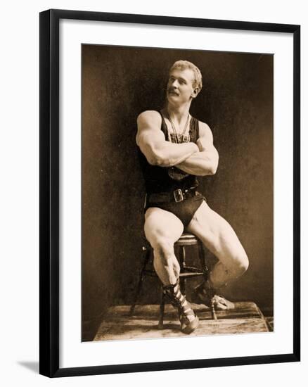 Eugen Sandow, in Classical Ancient Greco-Roman Pose, C.1893-Napoleon Sarony-Framed Photographic Print