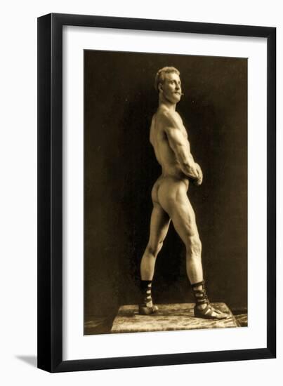 Eugen Sandow, in Classical Ancient Greco-Roman Pose, C.1893-Napoleon Sarony-Framed Photographic Print