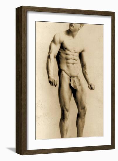 Eugen Sandow, in Classical Ancient Greco-Roman Pose, C.1893-Napoleon Sarony-Framed Photographic Print