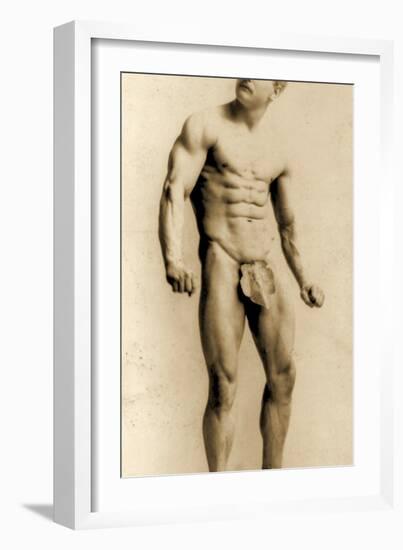 Eugen Sandow, in Classical Ancient Greco-Roman Pose, C.1893-Napoleon Sarony-Framed Photographic Print