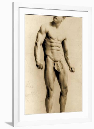 Eugen Sandow, in Classical Ancient Greco-Roman Pose, C.1893-Napoleon Sarony-Framed Photographic Print