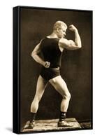 Eugen Sandow, in Classical Ancient Greco-Roman Pose, C.1893-Napoleon Sarony-Framed Stretched Canvas