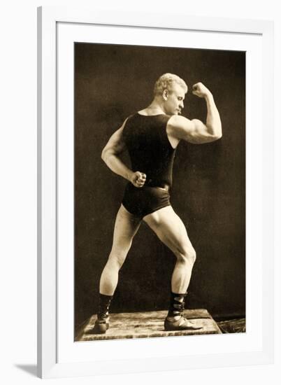 Eugen Sandow, in Classical Ancient Greco-Roman Pose, C.1893-Napoleon Sarony-Framed Photographic Print