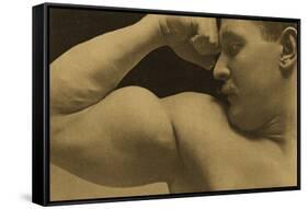 Eugen Sandow, in Classical Ancient Greco-Roman Pose, C.1894 (B/W Photo)-Napoleon Sarony-Framed Stretched Canvas
