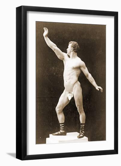 Eugen Sandow, in Classical Ancient Greco-Roman Pose, C.1897-null-Framed Photographic Print