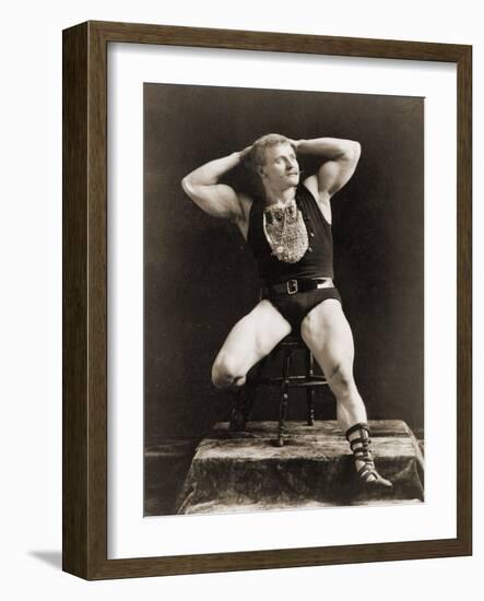 Eugen Sandow, in Classical Ancient Greco-Roman Pose, C.1897-null-Framed Photographic Print