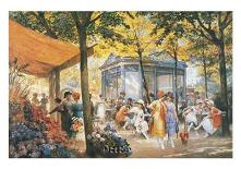 Parisian Flower Market-Eugene Auguste Deully-Framed Stretched Canvas