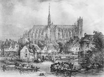 View of the Cathedral of Notre Dame, Amiens, from Pont Dudon-Eugene Balan-Framed Giclee Print