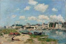Beach Scene at Trouville, 1863-Eugene Boudin-Framed Stretched Canvas