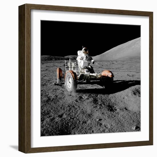 Eugene Cernan on Lunar Rover, Apollo 17-null-Framed Premium Photographic Print