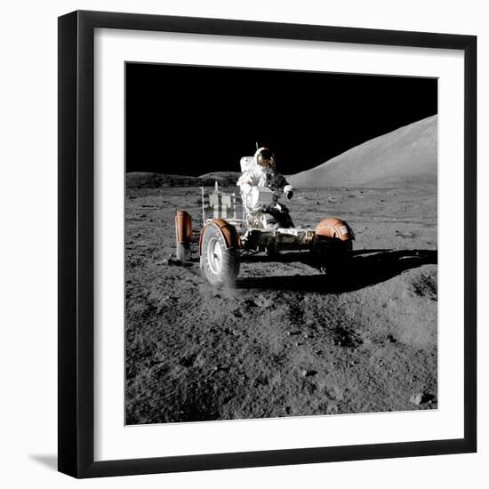 Eugene Cernan on Lunar Rover, Apollo 17-null-Framed Premium Photographic Print