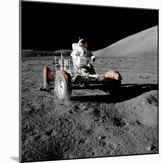 Eugene Cernan on Lunar Rover, Apollo 17-null-Mounted Premium Photographic Print