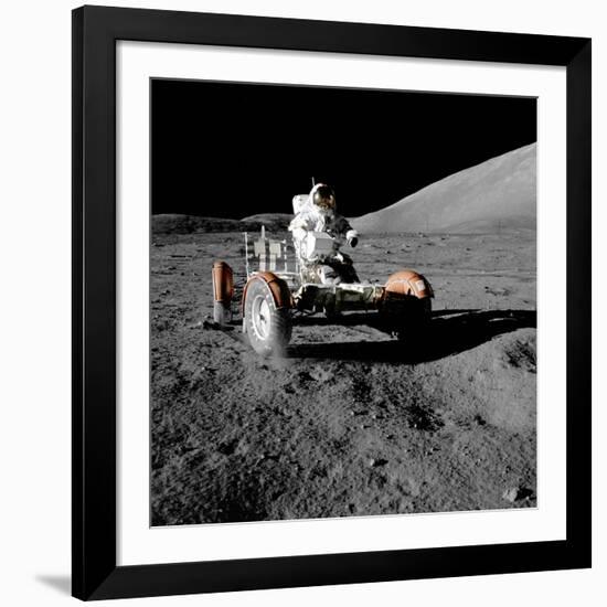 Eugene Cernan on Lunar Rover, Apollo 17-null-Framed Photographic Print