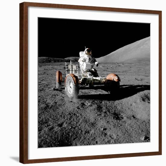 Eugene Cernan on Lunar Rover, Apollo 17-null-Framed Photographic Print