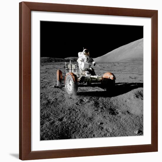 Eugene Cernan on Lunar Rover, Apollo 17-null-Framed Photographic Print