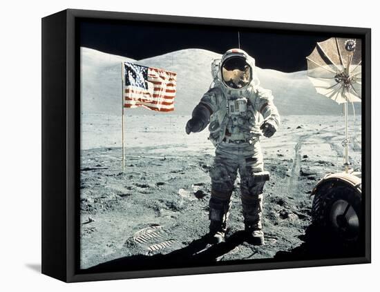 Eugene Cernan on Moon Apollo 17-null-Framed Stretched Canvas