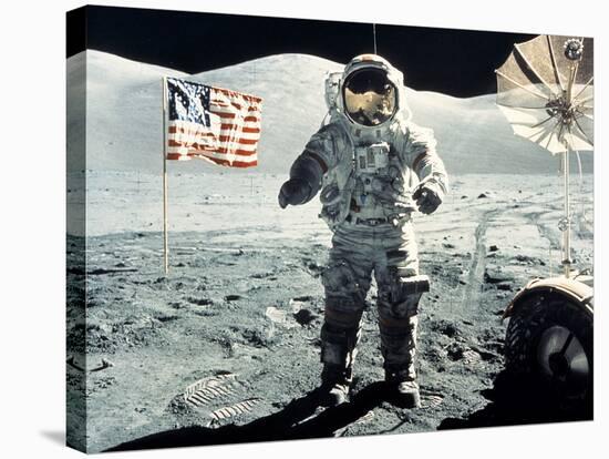 Eugene Cernan on Moon Apollo 17-null-Stretched Canvas