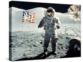 Eugene Cernan on Moon Apollo 17-null-Stretched Canvas